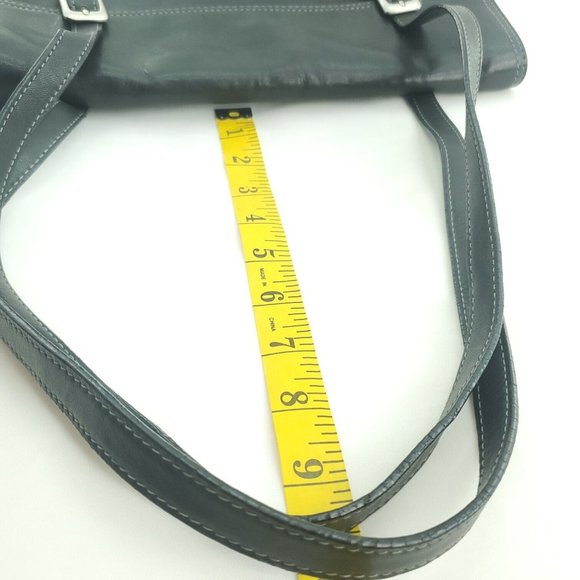 Tignanello Womens Black Leather Double Handles Buckle Straps Shoulder Bag - Picture 9 of 14